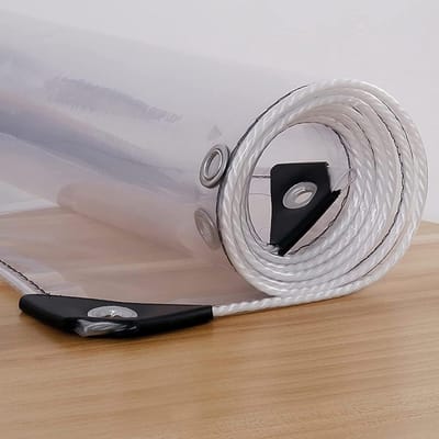 Transparant dekzeil 2x3.5m - PVC zacht glasmateriaal - waterdicht - met doorvoertule - opvouwbaar - voor tuin, balkon, dak, zwembad