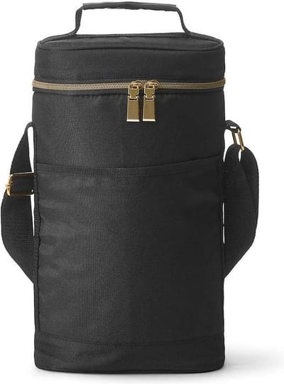 Geïsoleerde wijnkoeltas - 4 fles reizen gewatteerde wijndrager Tote met handvat en verstelbare schouderriem - beige - voor wijnliefhebbers bottle bag