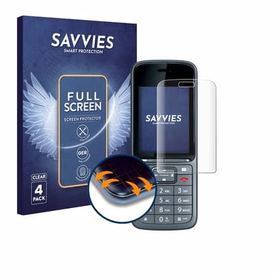 Savvies - Screenprotector voor Gigaset SL800H Pro - Folie Beschermfolie transparant volledig dekking 4 Stuks