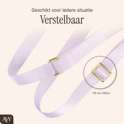 AVY Verstelbaar Crossbody Telefoonkoord | Purple | Lang Nylon Koord | Universeel voor alle Hoesjes | Geschikt voor iPhone, Samsung en meer | 130cm | Nylon Purple | Paars
