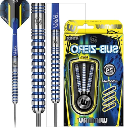24 Gram Professional Steeltip Tungsten dartset - Sub-Zero Flights en Schachten (stengels)