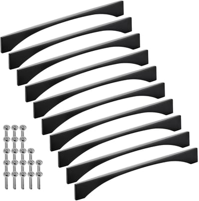 SOTECH 10 stuks aluminium meubelgrepen BLACKLINE XIV BA 192 mm mat zwart (lengte 213 mm, breedte 4,4 mm, hoogte 26 mm) designgrepen