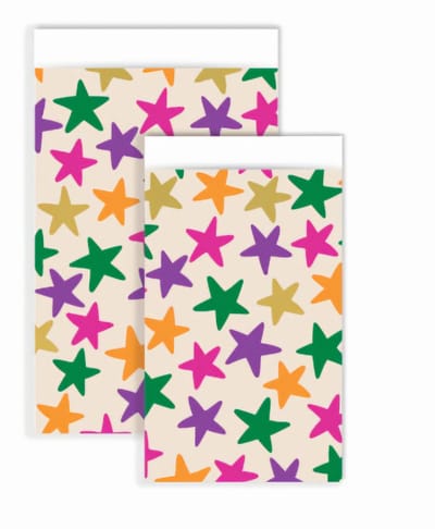 25x Cadeauzakje Funky Color stars 12x19cm