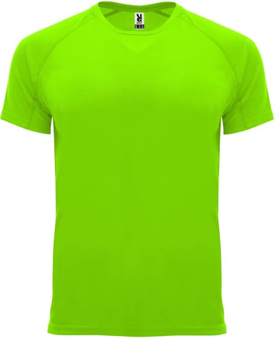 Fluorescent Groen 2 Pack Kinder unisex sportshirt korte mouwen Bahrain merk Roly 4 jaar 98-104