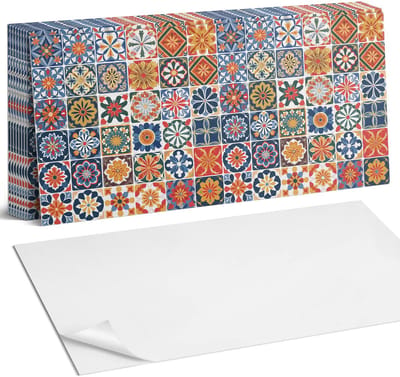 Coloray Plaktegels - Mozaïek tegelpatronen Zelfklevende Wandtegels - 40 cm x 20 cm - Geel Plaktegels - 10 stuks - Rechthoek PVC Tegels - Plaktegels Badkamer - Vloertegels Zelfklevend - Vinyl Tegels Zelfklevend - Portugese Tegels