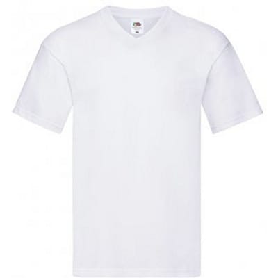 Fruit Of The Loom Heren Originele V-hals T-shirt (Wit)