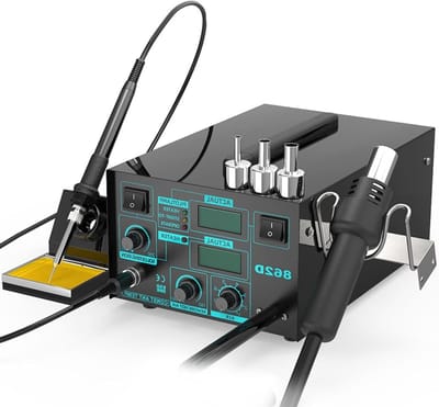 Desoldeerstation Hetelucht - Soldeerstation Bout - Elektronica Reparatie - Digitaal LED Display - 24.5 cm Lengte - Zwart