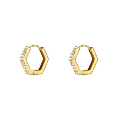Oorring 5 kant gemmed 0.8x10 - goud - LMPiercings