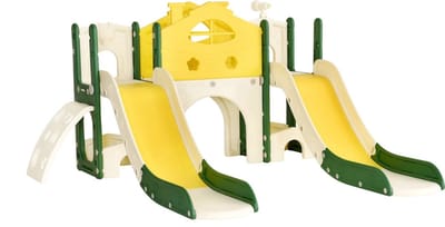 Luxe speeltoestel Valora met glijbaan - 7 in 1 - Dubbele Kinderglijbaan - Voor binnen en buiten - Kinderen en peuters