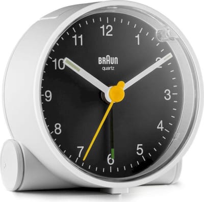 Braun BC01WB - Wekker - Analoog - Wit - Zwart