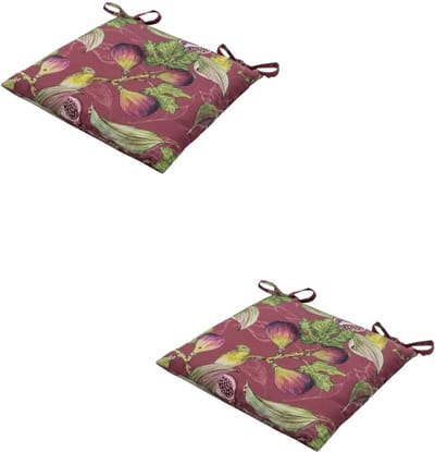 Madison - Zitkussen - Universeel - 2 stuks - 46 x 46 cm -Jasmijn Bordeaux - Tuin - Outdoor