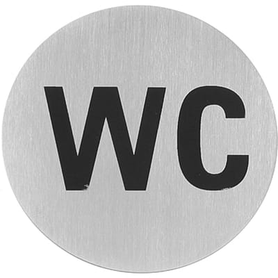 Plaque d'information auto-adhésive pour porte de toilette, acier inoxydable, diamètre 75 mm, Hendi 663622