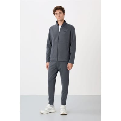Heren Sweatshirt met Ritskraag en Broek Set