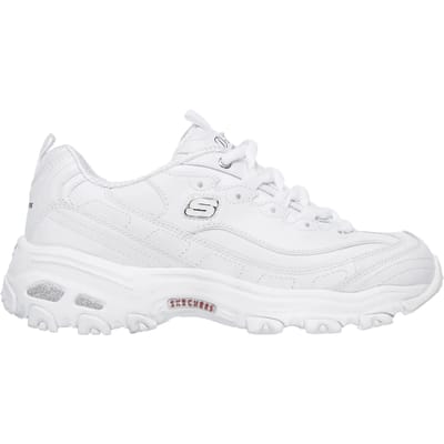 Skechers D'Lites Damessneakers Wit/Roze, Maat 40 � Comfortabele Retro Sportstijl, Iconische Modetrend