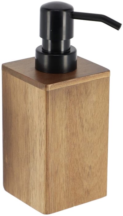 Tendance Zeeppompje/zeepdispenser - bruin - hout look - acacia - 150 ml