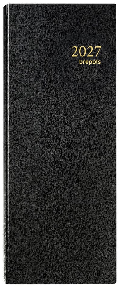Brepols bureau agenda 2027 - SATURNUS LANG [0.131] - LIMA - Bureau agenda - 1 week op 2 pagina's - Weekoverzicht - Zwart - 12.8 x 33 cm