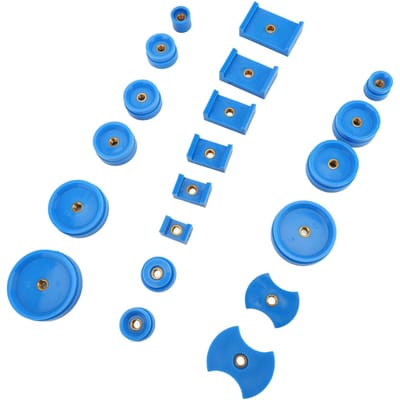 20 stuks Horloge Drukplaten Set Plastic Achterdeksel Sluitgereedschap voor Tafelmodel Afsluitmachine Repareren Blauw blue