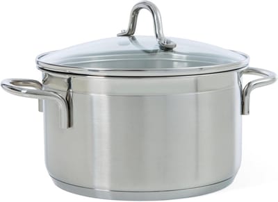 Braadpan - Kookpan Stoofpan - Langzaam Garen - Sandwichbodem - 18 cm 2 Liter - Zilver