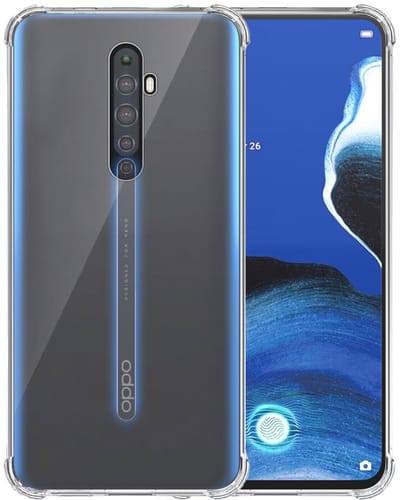Telefoonhoesje Geschikt voor Oppo Reno 2F / Reno 2Z Transparant Schokbestendig met Afneembaar Universeel Telefoonkoord - Backcover Case Siliconen ShockProof with Lanyard - Smartphonica geschikt voor Oppo Reno2 Z