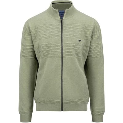 Fynch-Hatton Vest Cardigan Zip Structure Mix Superfine Cotton Light Khaki / male