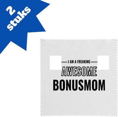 Akyol - i am a freaking awesome bonusmom brillendoekjes - Mama - de meest geweldigste bonusmoeder - moeder cadeautjes - moederdag - verjaardagscadeau - verjaardag - cadeau - geschenk - kado - gift - moeder artikelen - 17,8 bij 17,8 cm - 2 stuks
