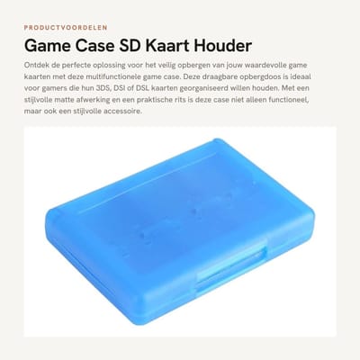Dailygoods- Game-Koffer Antishockhouder - Draagtas - Opbergdoos - Voor 28 Speelkaarten - Capaciteit voor 2 SD-kaarten - Afmetingen 12,7 x 9 x 2,3 cm - Speelkaartenhouder