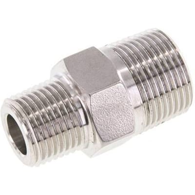1/2'' NPT x 3/4'' NPT RVS Borstnippel 170 Bar - Hydrauliek - FL2S-M-ST-012N-034N