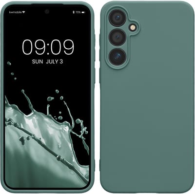 kwmobile telefoonhoesje geschikt voor Samsung Galaxy A55 5G - Hoesje voor smartphone - Precisie camera uitsnede - In blauwgroen