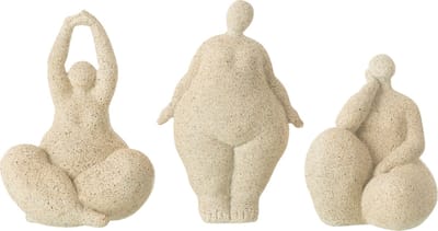 J-Line decoratie Vrouw Modern - polyresin - beige - small - 3 stuks