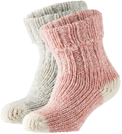 Apollo - Wollen - Sokken - Baby - Roze - Grijs - Maat 23/26