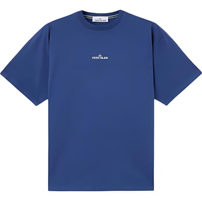 Stone Island Logo Print Crew Neck Korte Mouw T-shirt Heren Tops Blauw K1S1521002RCS0153-V0028 XXL blue