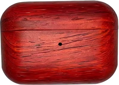 Houten Case - AirPods Pro Hoesje - Draagbare Bescherming - Handgemaakt & Gepolijst - 100g Gewicht - Palissander Rond
