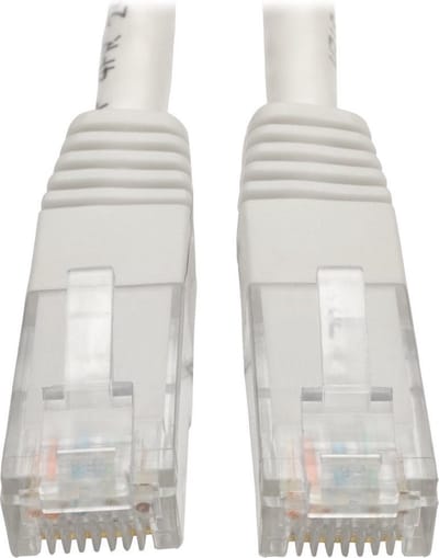 Tripp-Lite N200-005-WH Premium Cat5/5e/6 Gigabit Molded Patch Cable, 24 AWG, 550 MHz/1 Gbps (RJ45 M/M), White, 5 ft. TrippLite