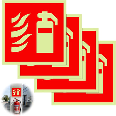 Zelfklevende brandblusserplaat - Set van 4 - Brandveiligheid, Signalisatie, Onderhoud