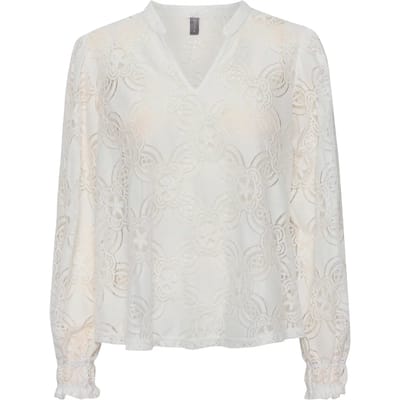 Blouse met lange mouwen Relaxed fit Spring Gardenia white