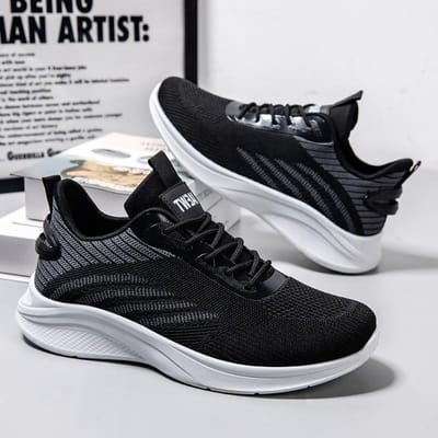 Heren Mesh Sneakers Schoenen Nieuw Dikke Zool Mode Outdoor Ademend Langzaam Lopen Training Riem Casual Wandelschoenen 44 gray