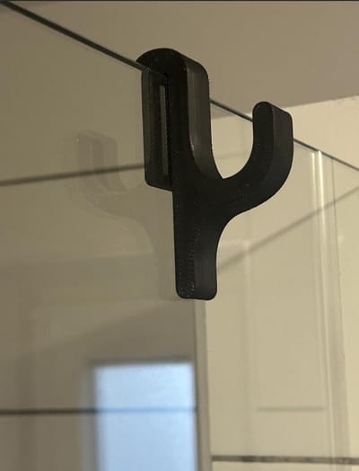 medj-douchehaak-handoekhaak-handdoekhouder - Douchehaak - Glaspaneel dikte 6-8 mm - 3,5 x 6 x 5 cm - Zwart
