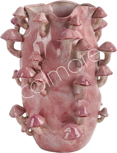 Colmore by Diga Vaas met Paddenstoelen, Rood, Afmetingen: 37x35x48 cm