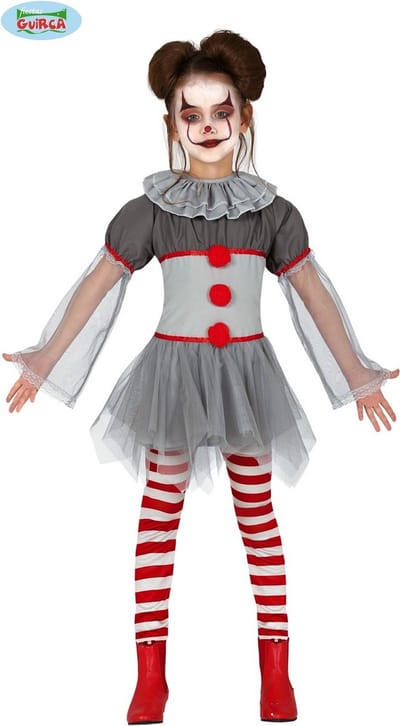 Fiestas Guirca - Bad Clown Girl (7-9 jaar) - Carnavalskleding - Carnaval - carnavalskleding 2027 - Carnaval kostuum