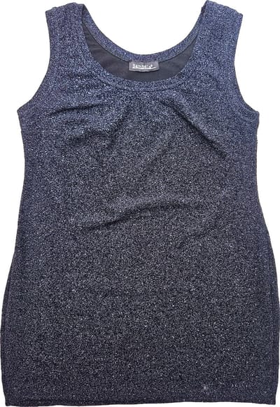 Jurk - Maat L/XL - Feest glitter kort jurkje mini tuniek Zwart blauw met glitters
