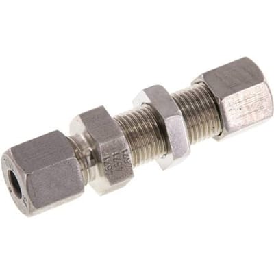 8S RVS Rechte Snijringkoppeling Schotdoorvoer 630bar ISO 8434-1
