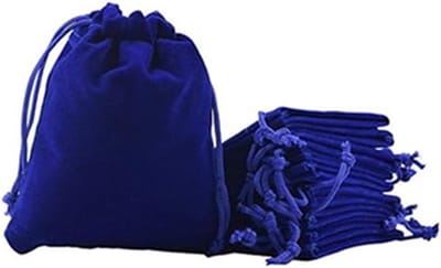 Set van 6 Donkerblauwe Fluwelen Tassen voor Sieraden, Cadeaus en Bruiloften - 13 x 18 cm