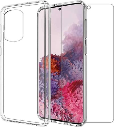 Anti-Shock silicone hoesje met 2 Pack Tempered glas Screen Protector Geschikt voor: Samsung Galaxy S20 Plus