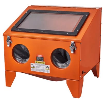 VEVOR 40 Gallon Zandstraalcabine, 40-120 PSI Draagbare Tafelzandstraalcabine, Robuuste Stalen Zandstraalmachine met Straalpistool en 4 Keramische Mondstukken voor Het Verwijderen van Verf, Vlekken en Roest