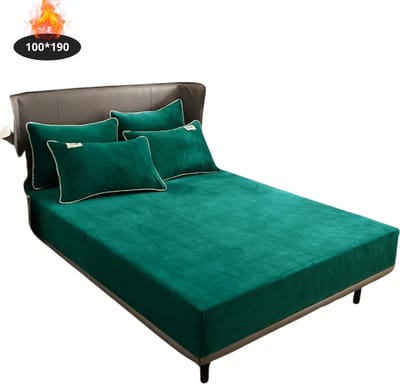Nivard Effen Hoeslaken - Beddengoed - Fitted Sheet - Bed - Slaapkamer - Groente 100x190