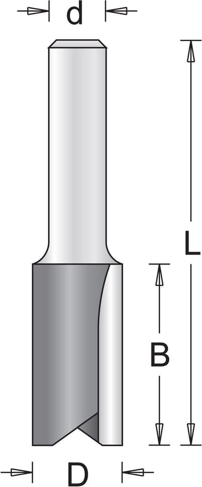 HiKOKI 754052 Groeffrees met 2 snijkanten - 4 x 11 x 51mm - schacht 8mm (1st)