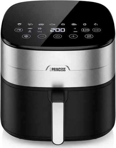 Princess 182280 Digitale Airfryer 8L - Dual heating - Dubbel verwarmingselement - 2000W - PFAS-vrij - XXL Gezinsformaat - Makkelijk schoon te maken