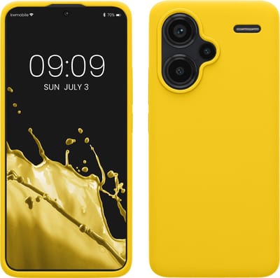 kwmobile telefoonhoesje geschikt voor Xiaomi Redmi Note 13 Pro+ 5G / Redmi Note 13 Pro Plus 5G - Hoesje met siliconen coating - Smartphone case in stralend geel