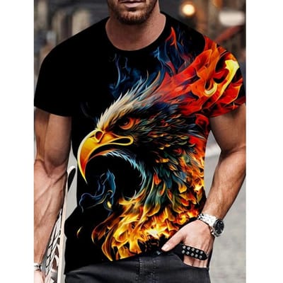 Glow Skull Flames Grafisch 3D Print Heren T-shirt Funky Korte Mouw T-shirts Voor Zomer Oversized Herenkleding Casual Pullover S gray