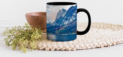 Magische Mok - Foto op Warmte Mokken - Koffiemok - Bergen - Meer - Pad - Natuur - Water - Magic Mok - Beker - 350 ML - Theemok